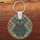 飾穴居型フクロウ黄金色のアーストーン キーホルダー (裏面)