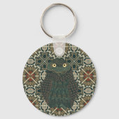 飾穴居型フクロウ黄金色のアーストーン キーホルダー (裏面)