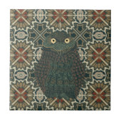 飾穴居型フクロウ黄金色のアーストーン タイル (正面)