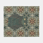 飾穴居型フクロウ黄金色のアーストーン フリースブランケット (正面(横))