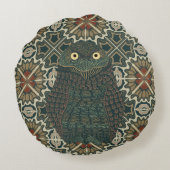 飾穴居型フクロウ黄金色のアーストーン ラウンドクッション (裏面)