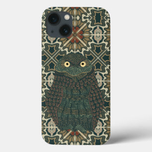 飾穴居型フクロウ黄金色のアーストーン iPhone 13ケース