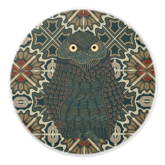 飾穴居黄金ブラウン セラミックノブ (正面)