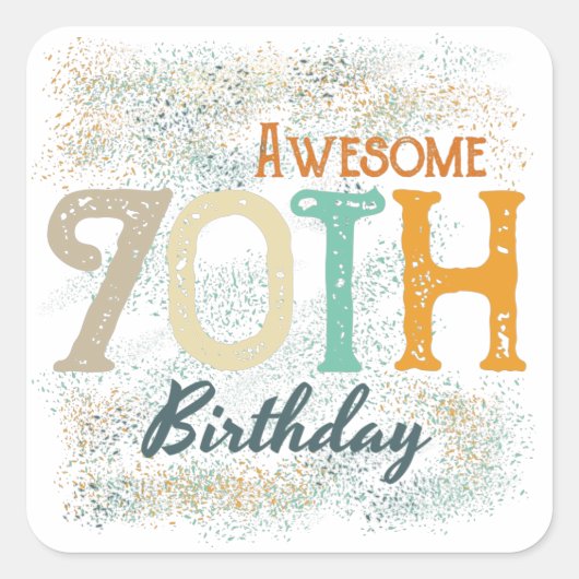 飾素晴らしヴィンテージ70歳 スクエアシール (正面)