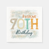 飾素晴らしヴィンテージ70歳 スタンダードカクテルナプキン (正面)