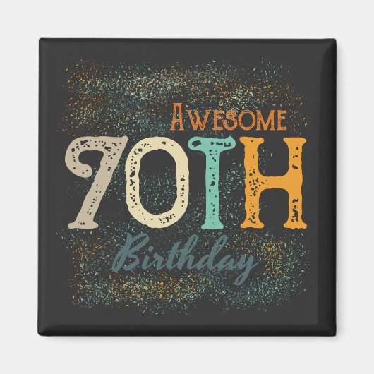 飾素晴らしヴィンテージ70歳 マグネット (正面)