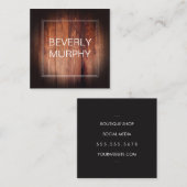 飾素朴り付き木材 スクエア名刺 (正面/裏面)