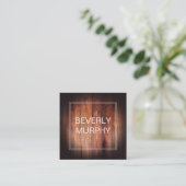 飾素朴り付き木材 スクエア名刺 (スタンド正面)