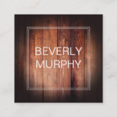 飾素朴り付き木材 スクエア名刺 (正面)