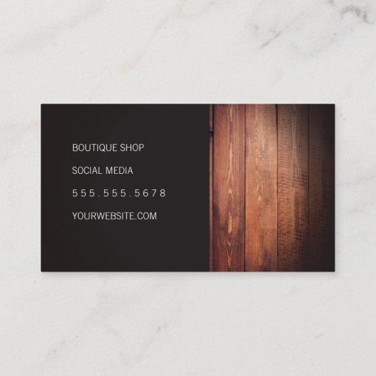 飾素朴り付き木材 名刺 (裏面)