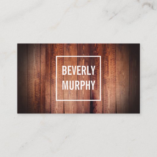 飾素朴り付き木材 名刺 (正面)