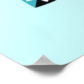 飾葉り – 花モダン、抽象芸術青 ポスター (角)