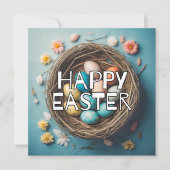 飾鮮やかりイースター卵コラージュ カード (正面)