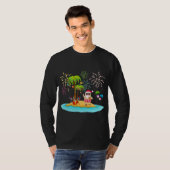 飾Christmas Palm Tree熱帯クリスマスココナウ Tシャツ (正面フル)