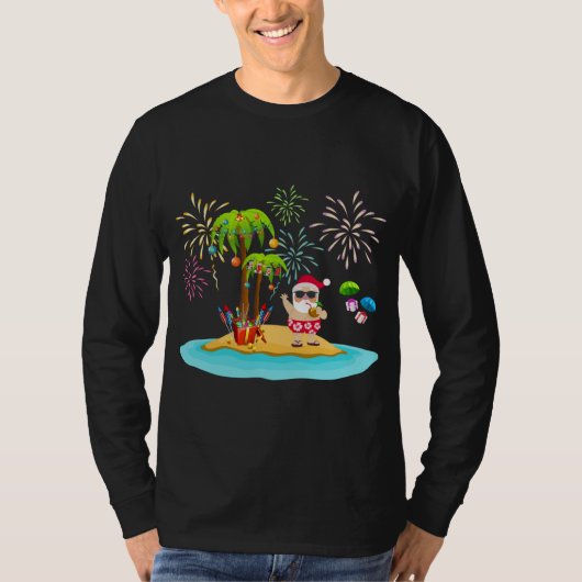 飾Christmas Palm Tree熱帯クリスマスココナウ Tシャツ (正面)