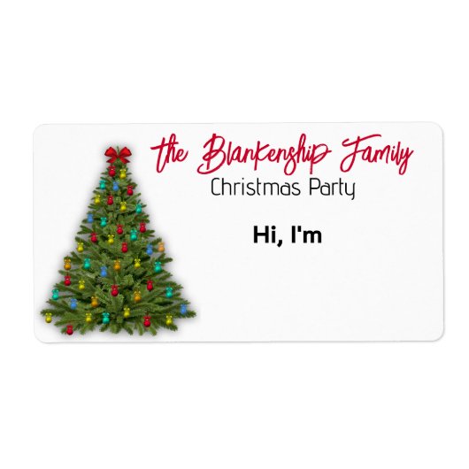 飾Christmas Tree縁ど紙名タグ ラベル (正面)