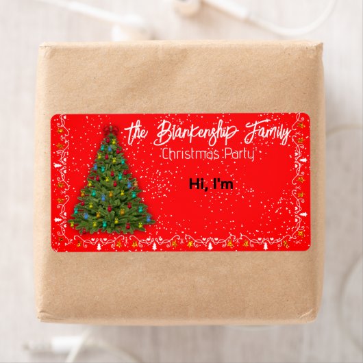 飾Christmas Tree縁ど紙名タグ ラベル (インサイチュ)