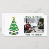 飾Christmas Tree 8bitビデオゲームスタイルホール シーズンカード (正面/裏面)