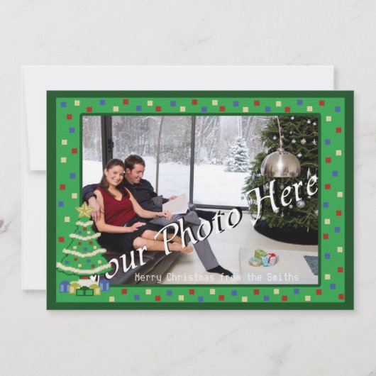 飾Christmas Tree 8bitビデオゲームスタイル シーズンカード (正面)