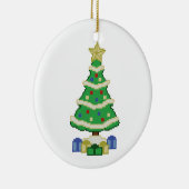 飾Christmas Tree 8bitビデオゲームスタイル セラミックオーナメント (右)