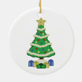 飾Christmas Tree 8bitビデオゲームスタイル セラミックオーナメント (裏面)
