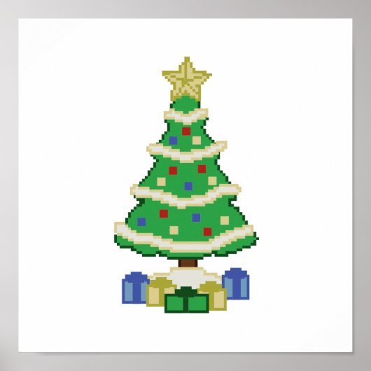 飾Christmas Tree 8bitビデオゲームスタイルPos ポスター (正面)