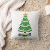 飾Christmas Tree 8bitビデオゲームスタイルThr クッション (ブランケット)
