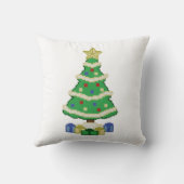 飾Christmas Tree 8bitビデオゲームスタイルThr クッション (裏面)