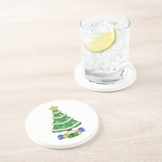 飾Christmas Tree 8bit Video GameスタイルCoa コースター (側面)