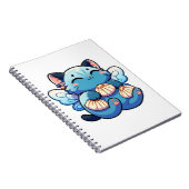 餃子が入ったかわいい妖精の猫 ノートブック (右側)