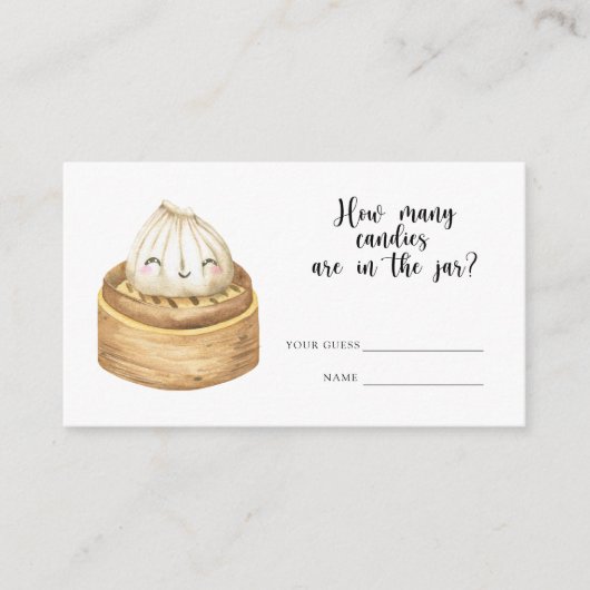 餃子の赤ちゃんシャワー – キャンディーの数を推測 エンクロージャーカード (正面)