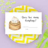 餃子の赤ちゃんシャワー – 餃子の数を推測? エンクロージャーカード