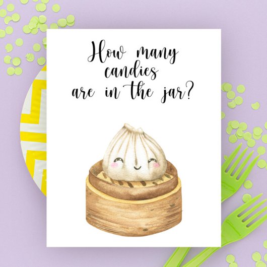 餃子中国のの赤ちゃんシャワー – キャンディーの数 ポスター