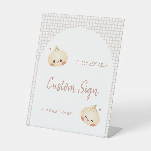 餃子誕生日サイン、薄暗い合計誕生日 台座サイン (正面)