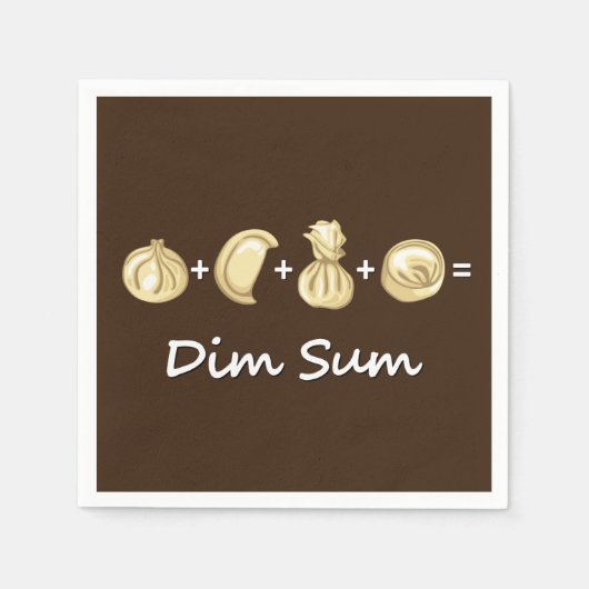 餃子+餃子+餃子が点心に等しい スタンダードカクテルナプキン (正面)