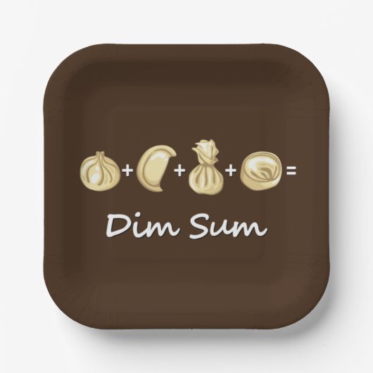 餃子+餃子+餃子が点心に等しい ペーパープレート (正面)