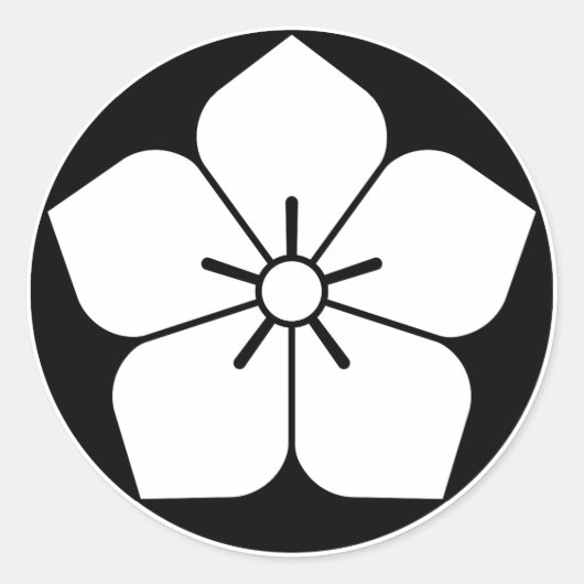 餅に風船の花 ラウンドシール (正面)