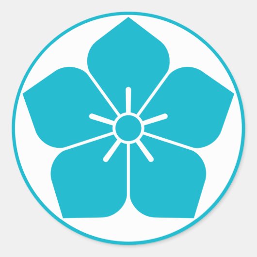 餅に風船の花 ラウンドシール (正面)