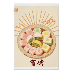 餅のポスター – レトロ韓国Tteok ポスター