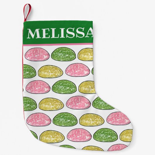 餅日本の正月餅グルメ スモールクリスマスストッキング (正面)