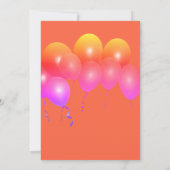 養女パーティー 女の子 フォト 風船 招待状 (裏面)