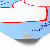 養子ブルーの足プリントポスター ポスター (角)