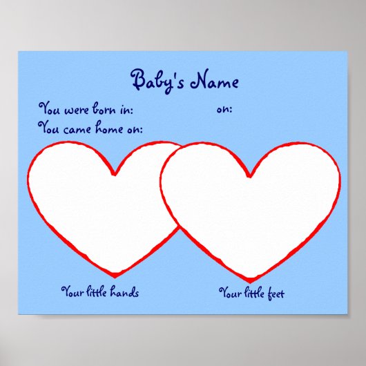 養子ブルーの足プリントポスター ポスター (正面)