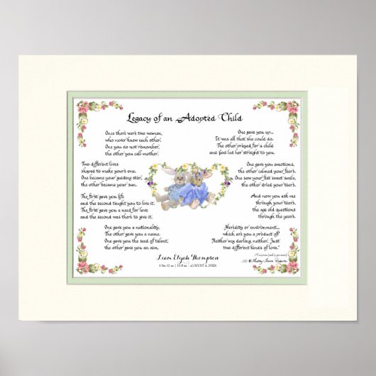 養子手書跡ピンク ポスター (正面)