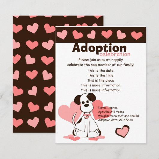 養子犬をダフン 招待状 (正面/裏面)