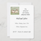 養子縁組お祝いパーティースイートバードファミリーアート 招待状 (裏面)