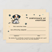 養子縁組かわいい子犬 招待状 (正面/裏面)