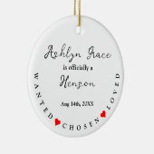 養子縁組のお知らせゴーチャデイ新しい親のプレゼント セラミックオーナメント (右)