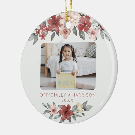 養子縁組のお知らせKeepsake水の色フローラ セラミックオーナメント (左)