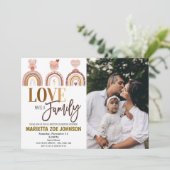 養子縁組のお祝い招待状 招待状 (スタンド正面)